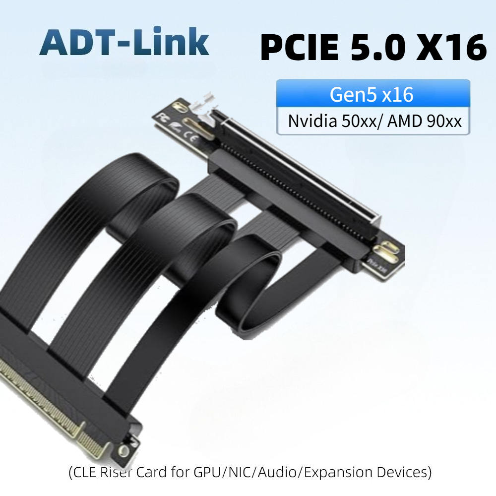 Pcie 4.0 X16 Riser Cable 90 Degree - PCIE 5.0 x16 Riser-Kabel, perfekt für