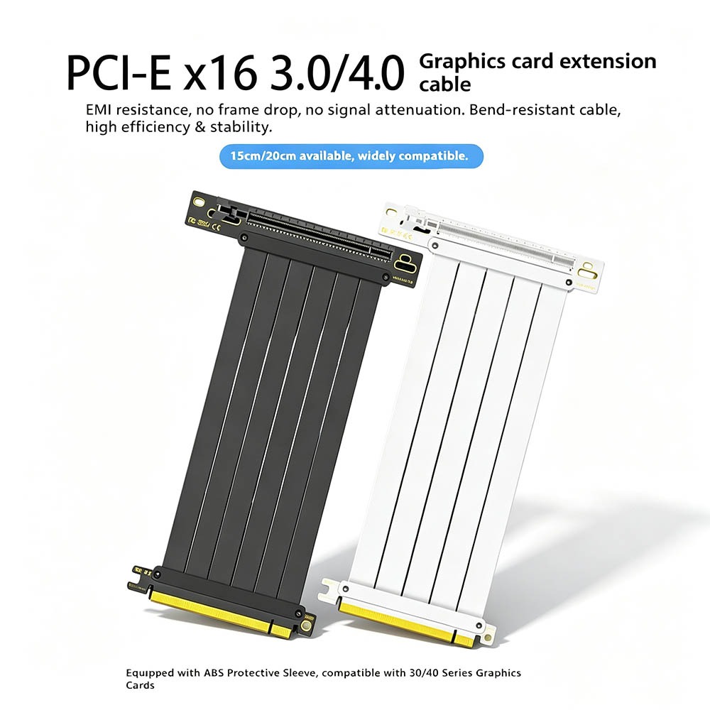Pcie 4.0 X16 Riser Cable 90 Degree - PCI‑E 4.0/3.0 X16 GPU Riser-Kabel 90-Grad-Montage
