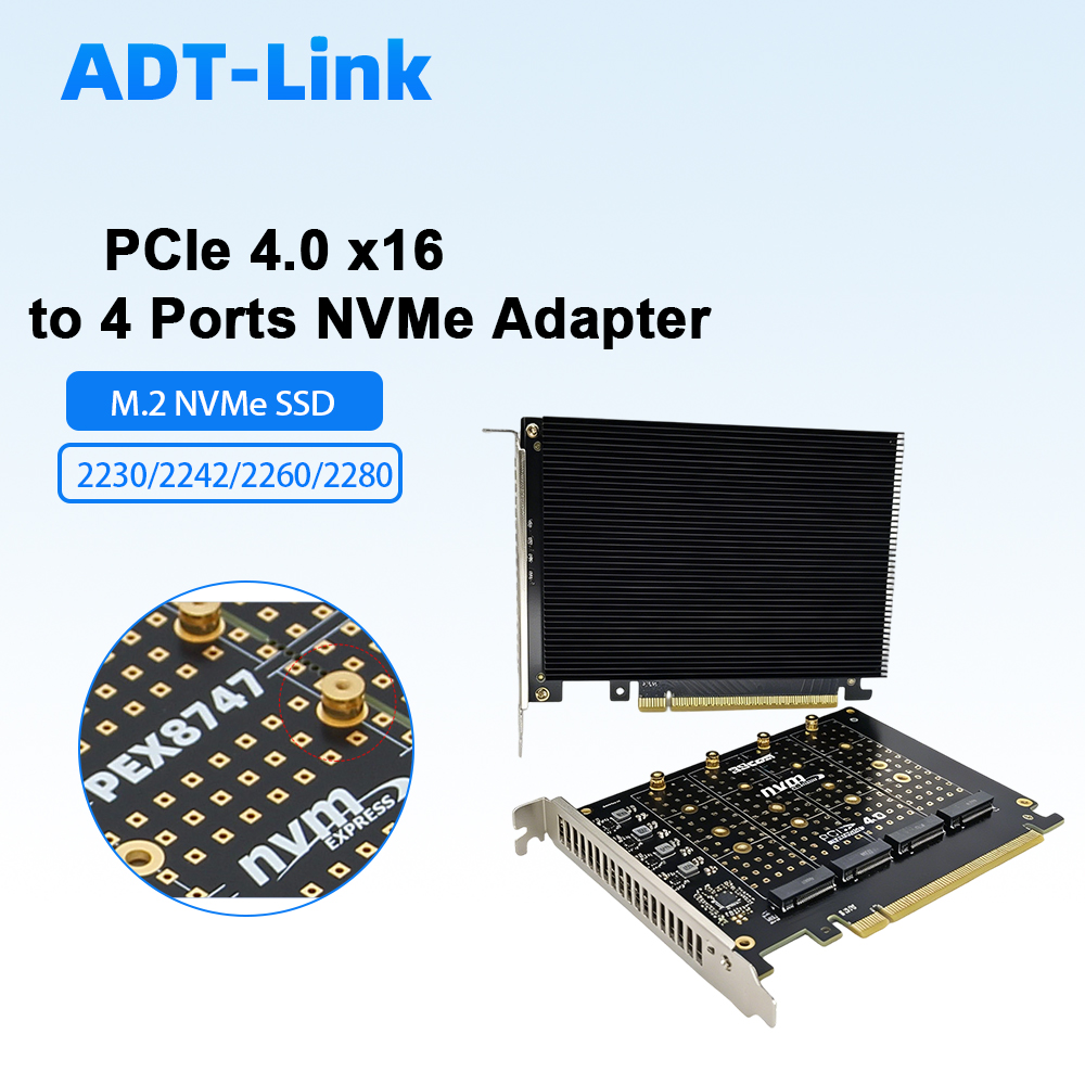 PCIe 4.0 X16 zu 4-Port-NVMe-Ad – Quad M.2 Nvme Pcie Bifurcation Card Bewertung und Preis