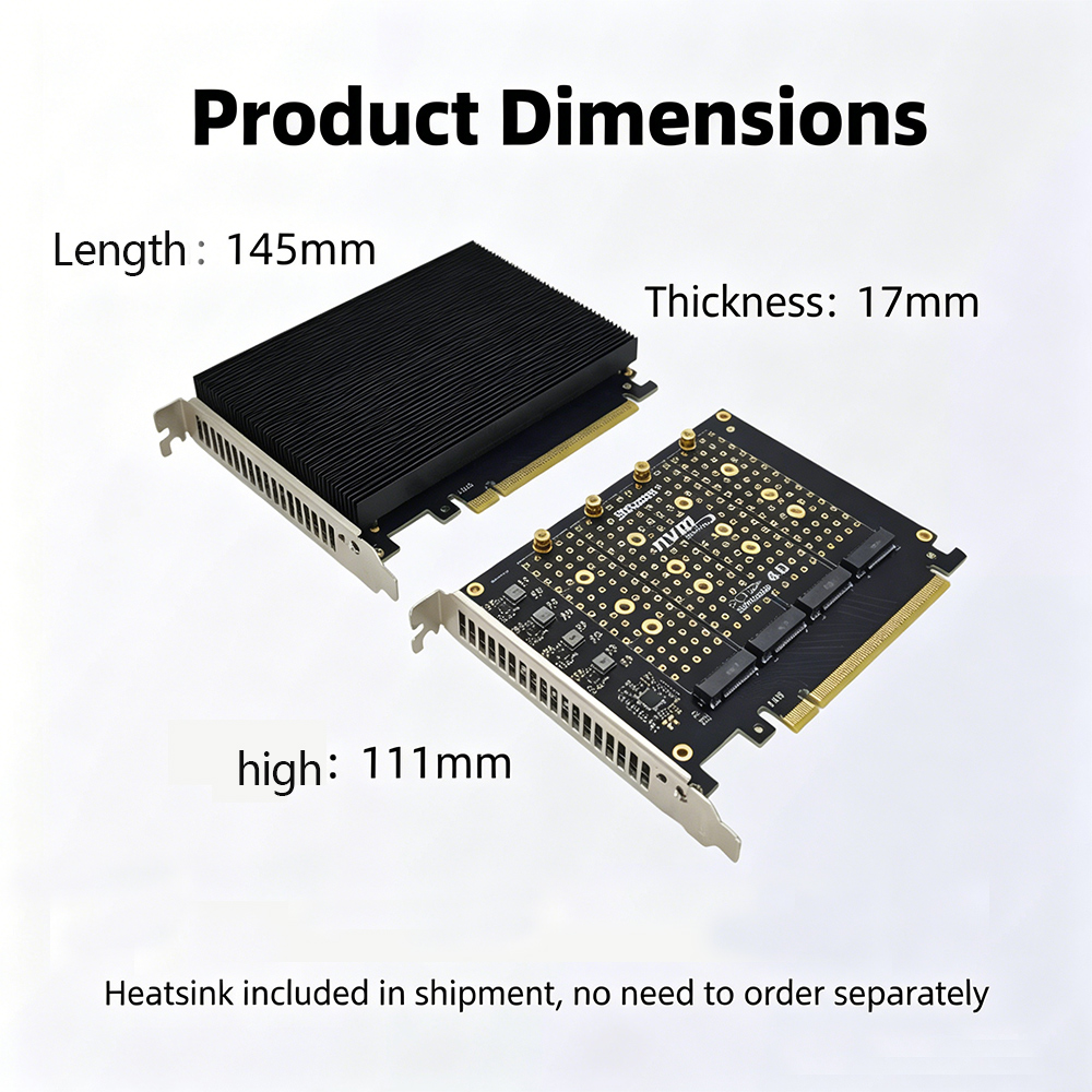 PCIe 4.0 X16 zu 4-Port-NVMe-Ad – Quad M.2 Nvme Pcie Bifurcation Card Bewertung und Preis