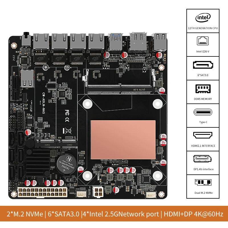 N100/N150 6-Bay NAS-Motherboar – Nas Motherboard N100 6 Sata Bewertung und Preis