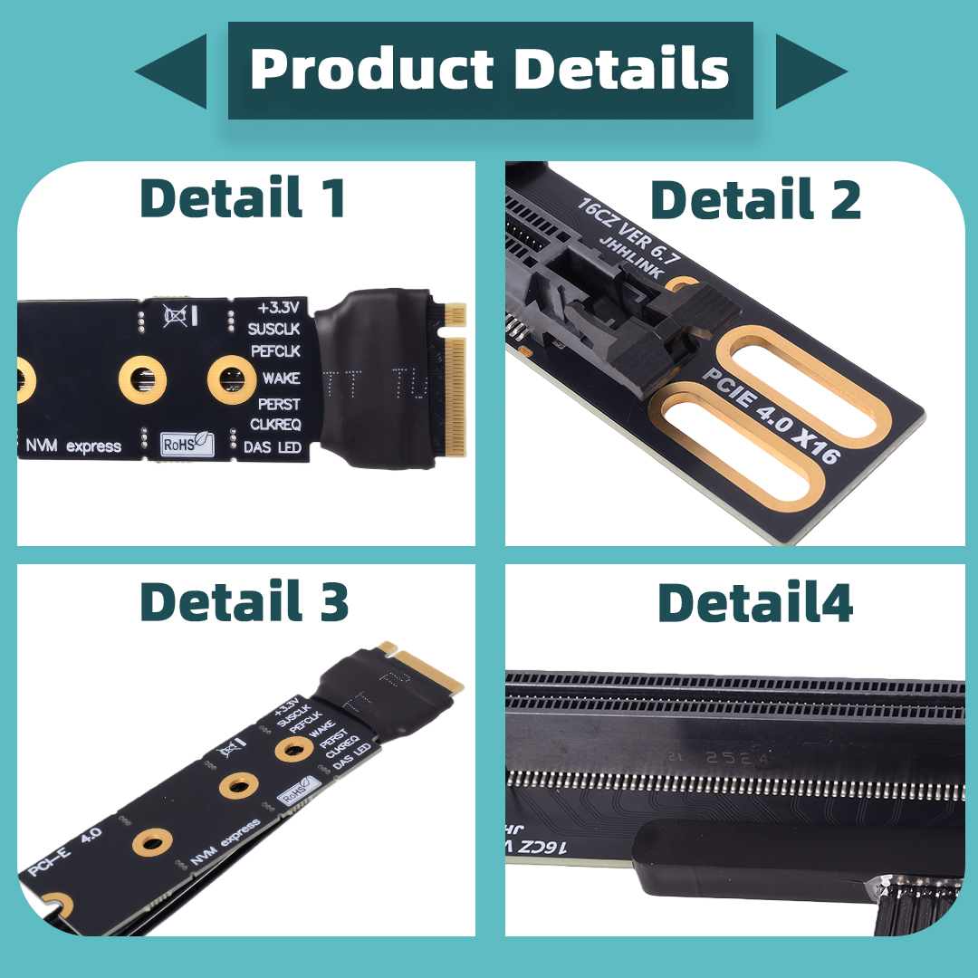M.2 NVME zu PCIe X16 90 Grad P – Pcie 4.0 X16 Riser Cable 90 Degree Bewertung und Preis