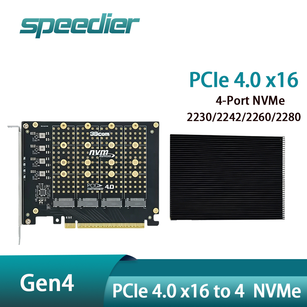 PCIe 4.0 X16 zu 4 NVMe M.2 SSD – Quad M.2 Nvme Pcie Bifurcation Card Bewertung und Preis