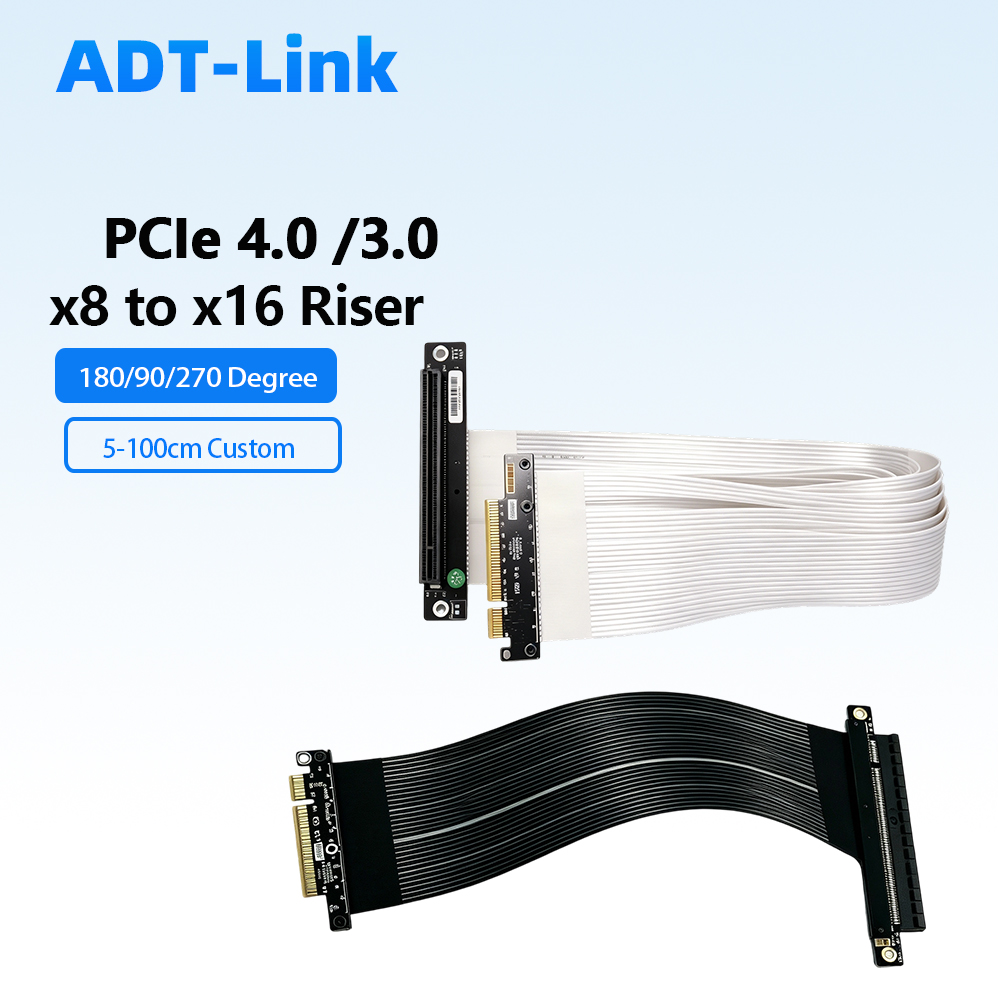 ADT-Link PCIe 4.0 / 3.0 X8 zu  – Pcie 4.0 X16 Riser Cable 90 Degree Bewertung und Preis