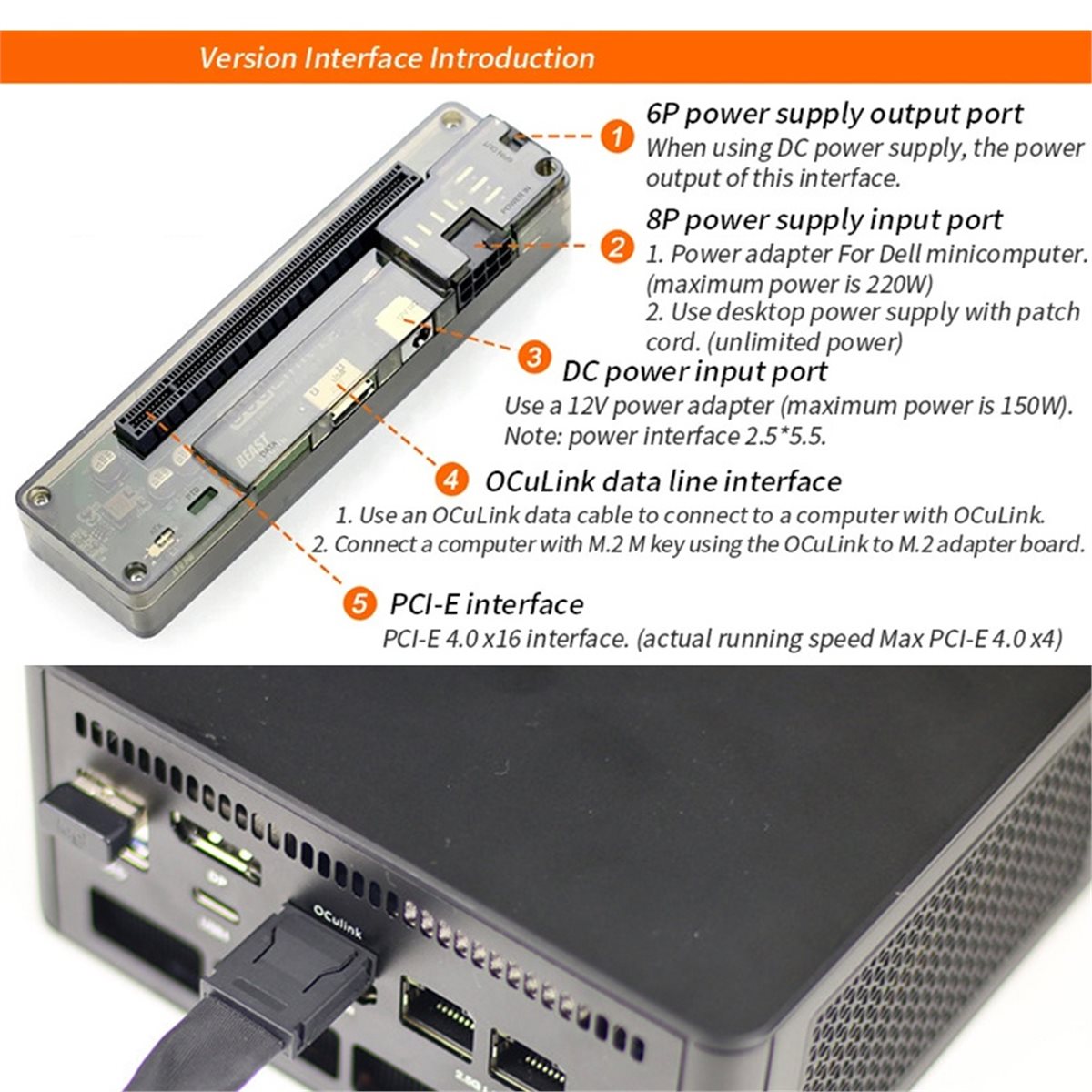 Aktion OCuLink GPU-Dock mit M. – External Gpu Dock Pcie 4.0 Oculink Bewertung und Preis