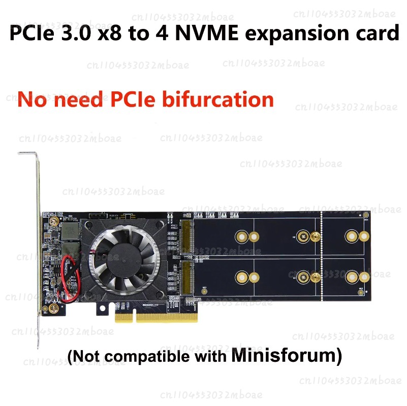 PEX8747 Chip PCIe 3.0 X8 Quad  – Quad M.2 Nvme Pcie Bifurcation Card Bewertung und Preis