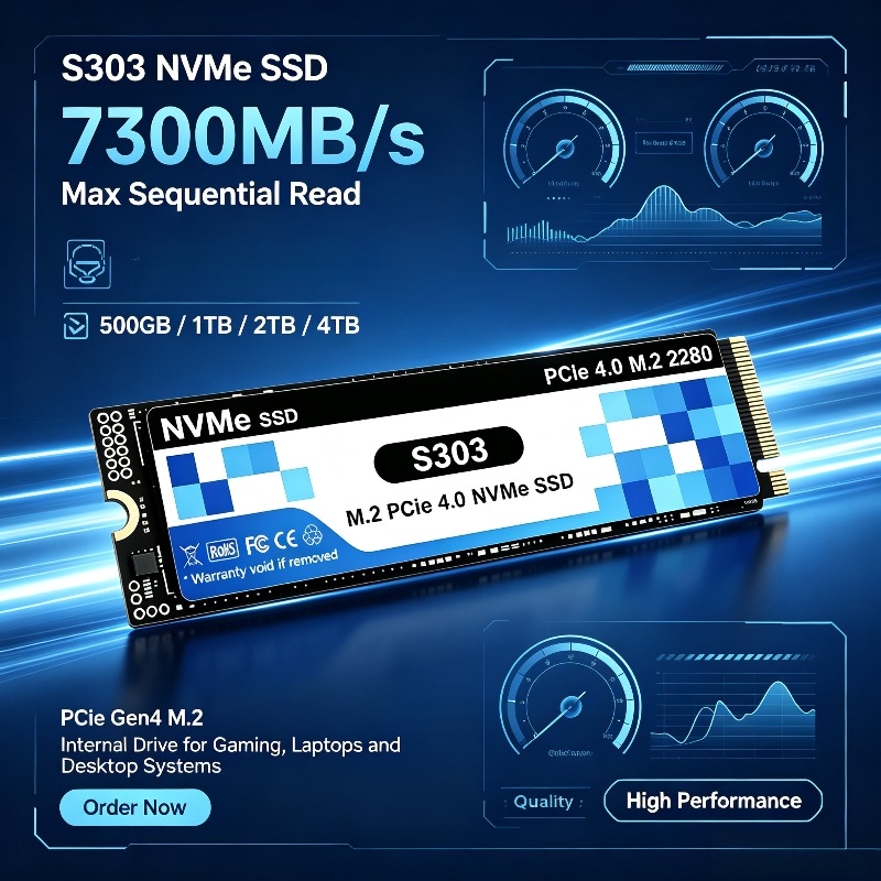 S303 PCIe 4.0 M.2 NVMe SSD 500 – M.2 Nvme 4Tb Pcie 4.0 Ssd Bewertung und Preis